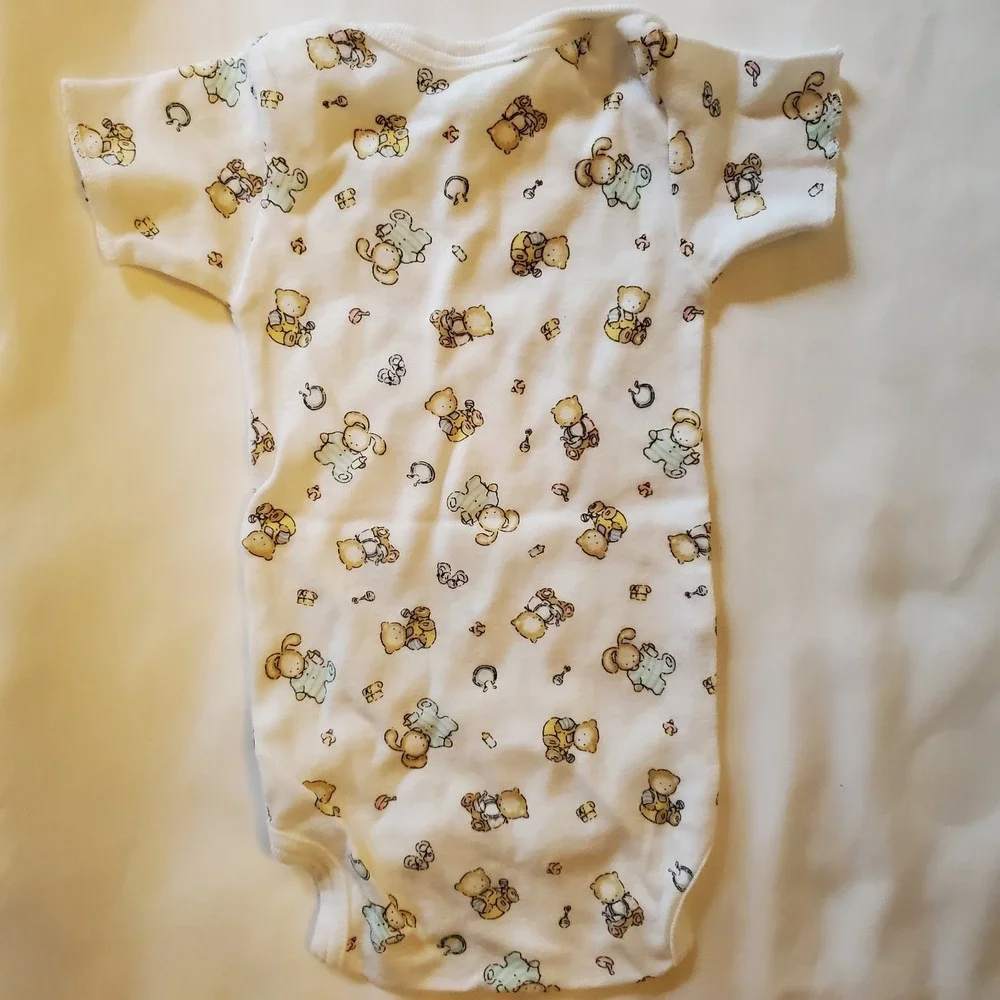 Miniwear Baby All Over‎ Print Bear Animal Bodysuit Outfit Small